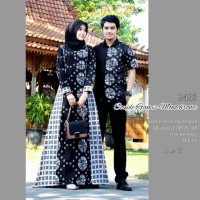 BAJU BATIK COUPLE SARIMBIT GAMIS MUSLIM KEMEJA COWOK LENGAN PENDEK