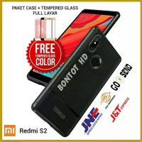 PAKET CASING CASE + TEMPERED GLASS FULL LAYAR HP XIAOMI REDMI S2 S 2