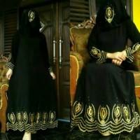 Abaya Hitam Fursyan Arab Saudi Jetblack Gamis Hijab Syari