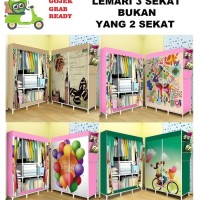 Rak Lemari Baju Jumbo 3d Gambar 3 Sekat Praktis Murah