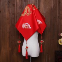VEIL.018 KERUDUNG PENGANTIN CHINA TRADISIONAL GAMBAR PHOENIX & POENY