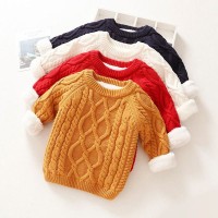 Anak Laki-laki Perempuan Bayi Pakaian Beludru Rajutan Cardigan Sweater