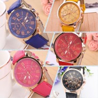 jam tangan wanita import fashion merk GENEVA Leather Quartz MURAH