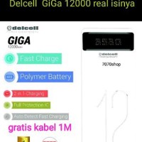 powerbank delcell GiGa 12000 mah polymare real kapasitas origi Murah
