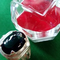Cincin Perak BATU BLUE OBSIDIAN Ukuran Sedang BP JMR