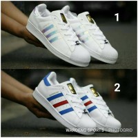 Sepatu Adidas Superstar White UNISEX Cewek Cowok Cowo Cewe Hologram 2