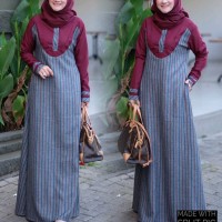 Allia dress Nasywa gamis busui simple casual flanel modern polos ori
