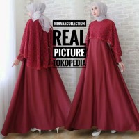 GAMIS PESTA SOFIA CAPE BRUKAT FASHION MUSLIM WANITA MODERN TERMURAH