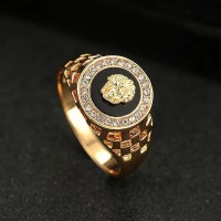 Cincin Lapis Emas 18K & Cincin Perak untuk Pria Wanita Ukuran 7-12