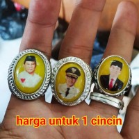Cincin Batu Akik Motif Gambar Jokowi Prabowo Habibie