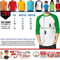 Hot Promo Kaosyes Kaos Polos T-Shirt Raglan Lengan 3/4 - Putih Biru, S