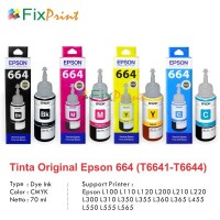 Tinta Printer Refill Epson Original Ink T664 L100 L200 L120 L210 L220