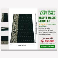 LAST CALL-Karpet Masjid Minimalis Turki Hijau Bintik - SJDLC0028