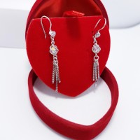 ANTING PERAK 925 LAPIS EMAS PUTIH / ANTING WANITA / AT95