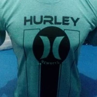 kaos distro hurley hijau two-tone
