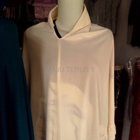NEW baju gamis plus hijab fashion wanita muslim warna cream