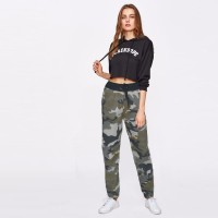 Okechuku TINA Celana Joger Panjang Sweatpants Wanita Motif Loreng Army