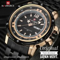 Jam Tangan Pria Original Naviforce 9073 NF9073 Hitam Rose (h BCjm1462