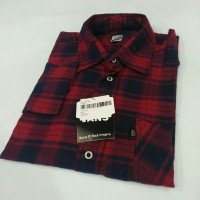 KEMEJA FLANEL PRIA LENGAN PANJANG JUMBO HITAM MERAH BAGUS BGT