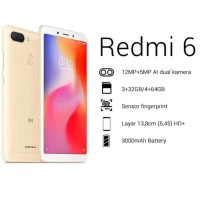 XIAOMI REDMI 6 RAM 3GB INTERNAL 32GB GLOBAL VERSION GARANS Berkualitas