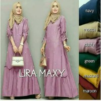 Baju Terusan Muslim Lira Maxi Hijab Koko Wanita Untuk Hari Raya Pink