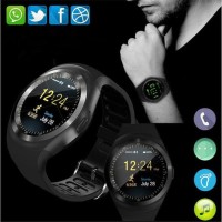 pro Sporty Smartwatch Bluetooth SIM Card for Android iOS - Y1 - Black