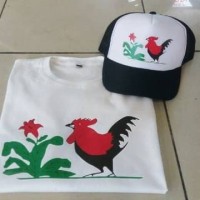 KAOS MANGKOK CAP AYAM JAGO MERAH