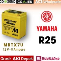 PROMO AKI R25 YAMAHA MOTOBATT MBTX7U GEL KERING MOTOR 685 MOTOBAT ACCU