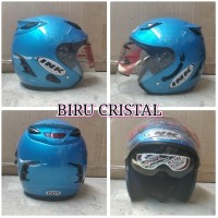 Helm ink centro double visor 2 kaca biru cristal bkn cx22 kyt bogo
