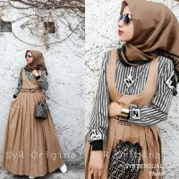 Baju Gamis Setelan Muslim Wanita - Fendi Set 2in1 - Baju Pesta Murah