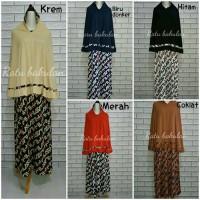 Best Seller Gamis Set Jilbab Fila warna Krem Hijab Khimar