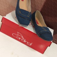 Flat shoes cardinal ungu jeans / Sepatu cardinal