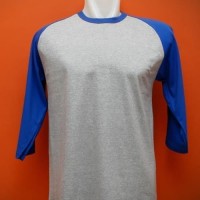 Kaos Polos Raglan Cotton Combed 20's Abu Misty-Biru Benhur ML