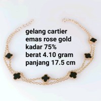 gelang wanita cartier emas rosegold kadar 75 persen 4.10 gram