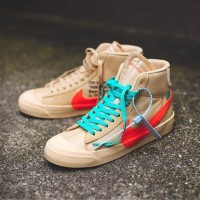Sepatu Sneakers Nike Blazer Mid X Off White Cream