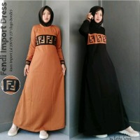 Baju Muslimah Maxi Wanita Fendi Dress Terbaru yang Lagi Hits