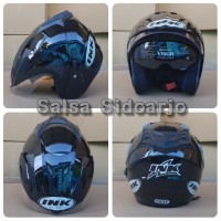 Helm INK CX Model T1 Double Visor (2kaca) grade ori - Hitam Kilap