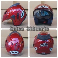 Helm INK CX Model T1 Double Visor grade ori - Merah Maron