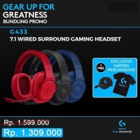 Logitech G433 7.1 Surround Gaming Headset Free G-Cap G-Tshirt