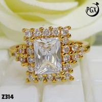 Cincin Berlian Mewah Terbaru Perhiasan Xuping Lapis Emas Terlaris Z314