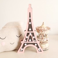 Lampu Meja Kamar Anak Dekorasi LED Dinding Hiasan Gantung Eiffel Paris