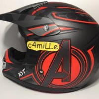 HELM KYT CROSS PRO AVENGER GUN METAL MATT RED FLUO 7NOVPOI