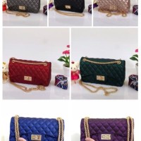 TAS FASHION IMPORT BW8021 22cm JELLY MATTE CHEVRON MAXI JAKARTA GOJEK