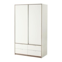 IKEA TRYSIL Lemari pakaian dg pnt geser/4 laci, putih, Limited
