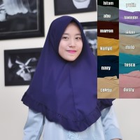 Jilbab Instan Remaja / Hijab Rempel / Kerudung Khimar Aliza Navy