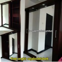 Lemari Pakaian 2 Pintu Jumbo Sliding Full Cermin Besar Paten