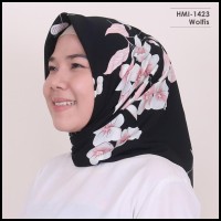 TERBARU - HMI-1423 JILBAB MOTIF SEGI 4 SQUARE SCARF BY HIJAB MAMAH