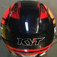 Helm KYT DJ Maru Word Gp #11 red fluo black pasti murah
