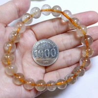 C189. Gelang Batu Kecubung Jarum Emas Sedana/Golden Rutilated Bracelet