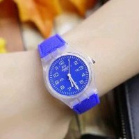 Jam Tangan Wanita Swatch Super Premium Tali rubber Water Resistant